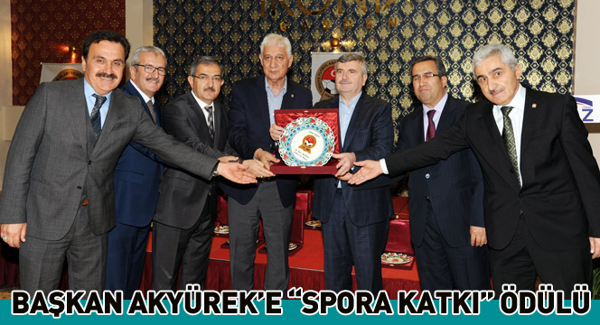 Başkan Akyürek`e ``Spora Katkı`` Ödülü