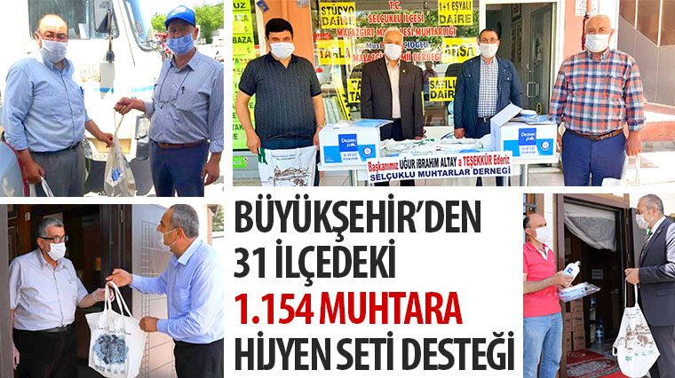 Konya Büyükşehir’den 31 İlçedeki 1.154 Muhtara Hijyen Seti Desteği