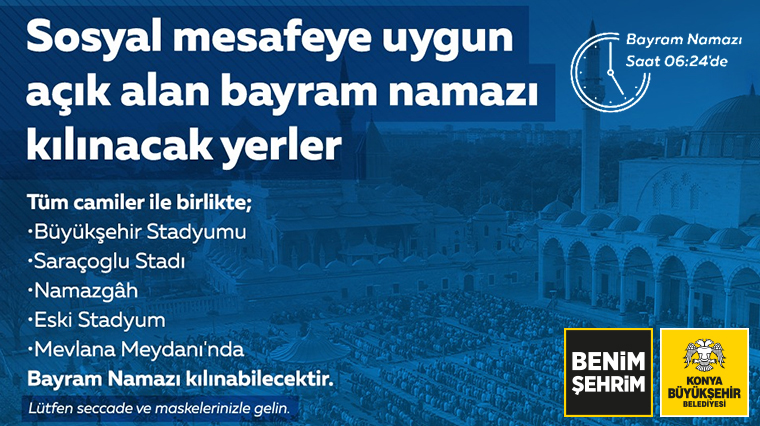 Bayram Namazı Belirlenen Açık Alanlarda da Kılınacak